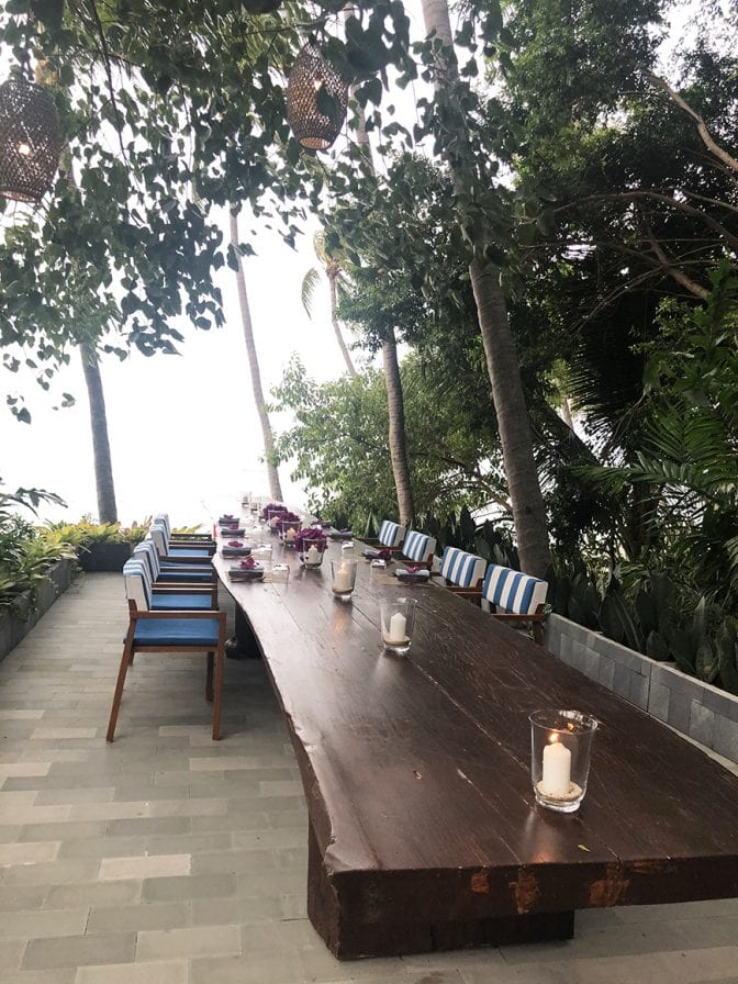 four seasons koh samui review - pla pla long table