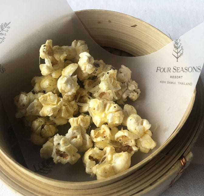four seasons koh samui review - pla pla parmesan popcorn
