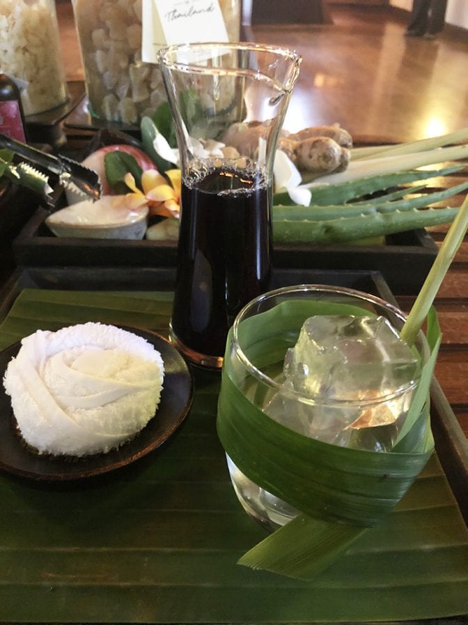 four seasons koh samui review - spa drink