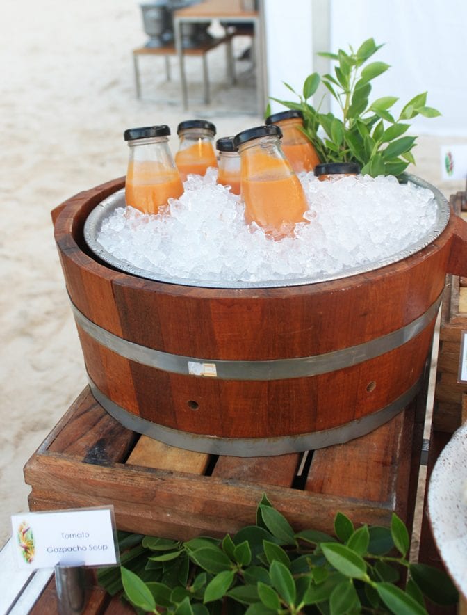 four seasons koh samui review - tomato gazpacho soup beach bbq